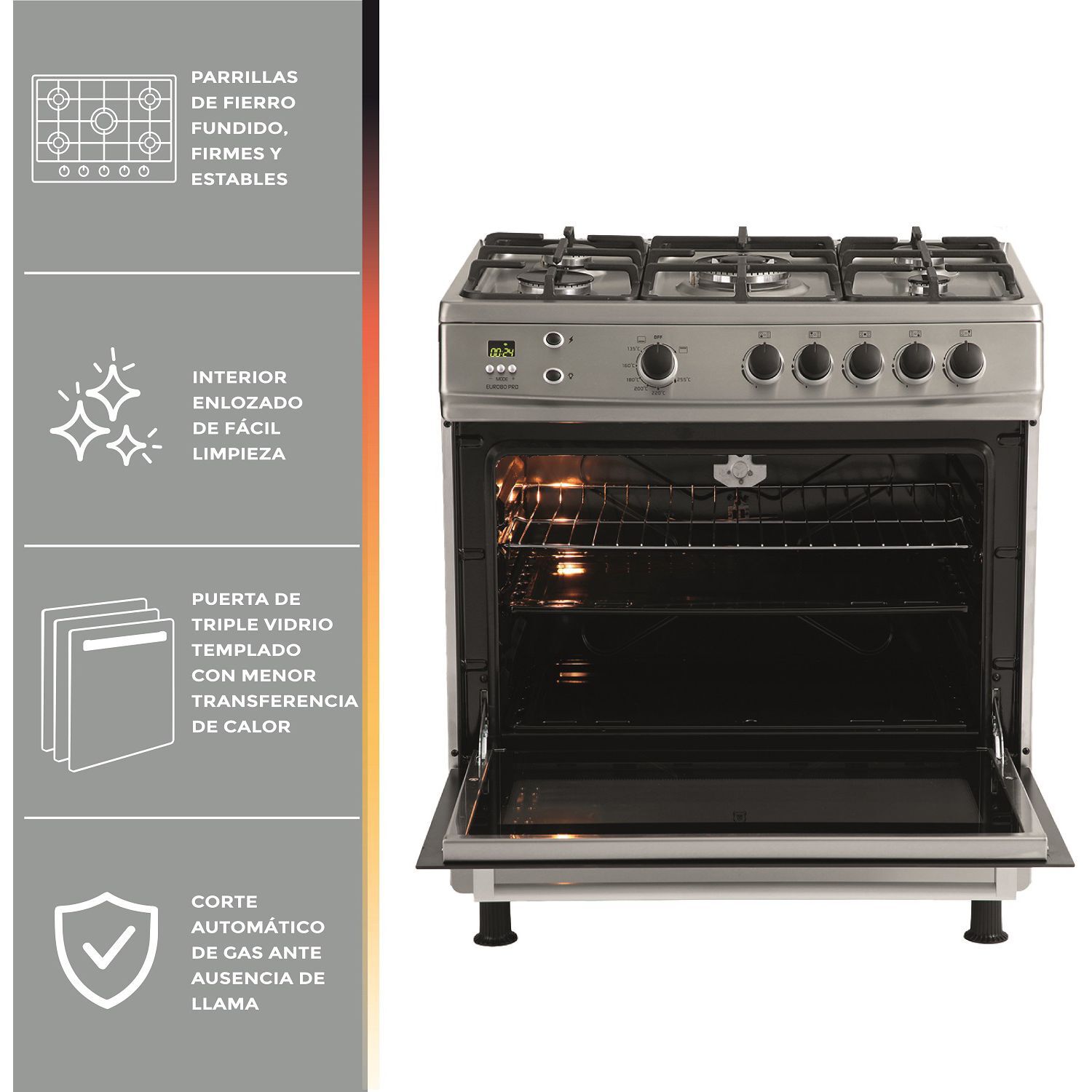 Cocina A Gas Ursus Trotter UT EURO80 PR / 5 Quemadores image number 3.0